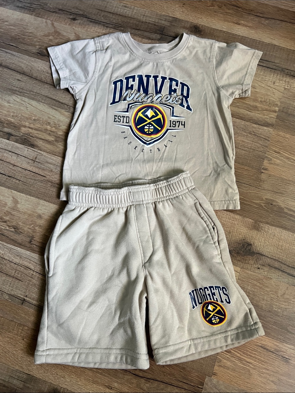 NBA Denver Nuggets baseball 2pc boys set fleece short short sleeve shirt size 4